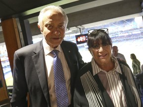 Paul and Gina Godfrey at the Jays home opener speak about the Herbie Fund on Thursday, March 28, 2019. (Jack Boland/Toronto Sun/Postmedia Network)