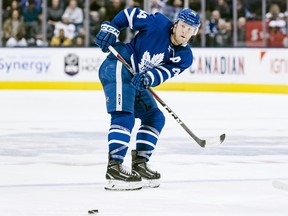 With two assists against the Panthers last night, Leafs defenceman Morgan Rielly now has 50 to go along with 20 goals.  THE CANADIAN PRESS/Christopher Katsarov ORG XMIT: CKL128