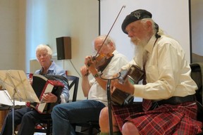 Musicians entertain at Sugar Hill Meeting House, a former church. (Ian Robertson)