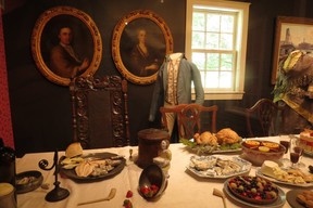 Dining room in Chase House, one of the grandest Georgian style homes in 10-acre Strawberry Banke Museum’s living history village near Portsmouth, N.H. waterfront. Built in 1762, bought in 1799 by merchant and long-time resident Stephen Chase, his family lived in the house until 1881. Family documents described furniture and objects found in each room. (Ian Robertson)