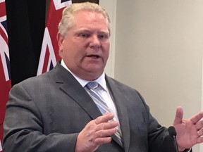 Ontario premier Doug Ford speaks to media on Wednesday, March 20 2019