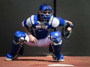 Toronto Blue Jays catcher Danny Jansen has some big shoes to fill after the departure of Russell Martin. (The Canadian Press)