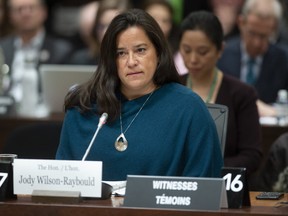 Jody Wilson Raybould appears before the Justice committee in Ottawa on Wednesday, Feb. 27, 2019. (THE CANADIAN PRESS/Adrian Wyld)