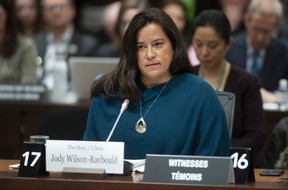 Jody Wilson Raybould appears before the Justice committee in Ottawa on Wednesday, Feb. 27, 2019. (THE CANADIAN PRESS/Adrian Wyld)