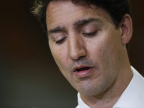 Prime Minister Justin Trudeau speaks to media  at the Manitoba Institute of Trades and Technology (MITT) in Winnipeg on Tuesday, March 26, 2019.