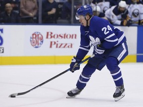 Toronto Maple Leafs Kasperi Kapanen comes in and scores the fifth goal of the game during the third period in Toronto on February 25, 2019. Jack Boland/Toronto Sun