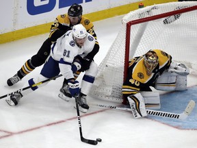 Tuukka Rask, Erik Cernak, Brandon Carlo