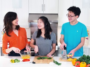Registered nutritionist Sue Mah encouraged help in the kitchen when her kids were as young as one-and-a-half years old, starting with measuring and cracking eggs.