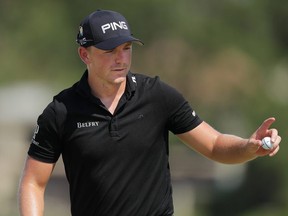 Matt Wallace of England waves after making a birdie on the sixth hole during the final round of the Arnold Palmer Invitational Presented by Mastercard at the Bay Hill Club in Orlando, Fla., on Sunday, March 10, 2019.