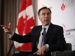 Liberal Finance Minister Bill Morneau speaks to a Toronto business breakfast crowd about the 2019 federal budget on Wednesday ,March 20, 2019. Jack Boland/Toronto Sun