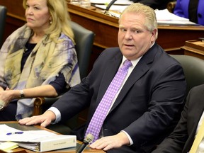 Ontario Premier Doug Ford in the Ontario Legislature on Thursday, March 7, 2019.