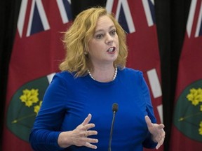 Lisa MacLeod, Minister of Children, Community and Social Service, makes an announcement about Ontario's autism program at Queen's Park in Toronto on Thursday, March 21, 2019. THE CANADIAN PRESS/ Tijana Martin