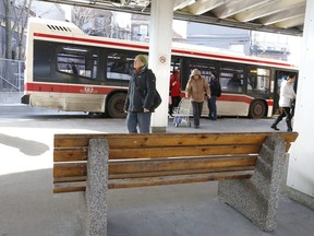 Suspicious packages were placed at the TTC's Broadview station on Monday (on the bench) and Tuesday (pillar). Jack Boland/Toronto Sun