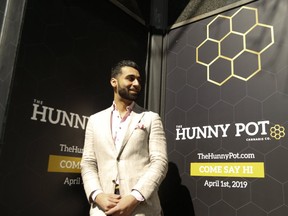 Hunny Gawri stands outside his legal cannabis store The Hunny Pot Cannabis Co. on Queen St. W., which is set to open April 1, on Wednesday, March 27, 2019. (Jack Boland/Toronto Sun/Postmedia Network)