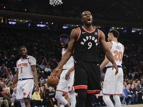 Raptors’ Serge Ibaka should be well-rested heading into the playoffs after getting three games off for fighting with the Cavaliers’ Marquese Chriss.   The Associated Press