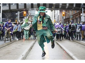 The 32nd annual St. Patrick's Day parade rolled, marched, danced, sang its way across Bloor St., down Yonge St. to the review stand on Queen St. W. in front of city hall on Sunday March 10, 2019. Jack Boland/Toronto Sun