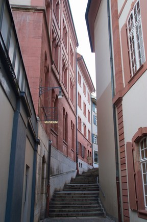 Basel’s old town, on a hill overlooking the Rhine, is a warren of stairs and alleys between solid buildings from as far back as the 15th century. (Peter Neville-Hadley/Horizon Writers’ Group)