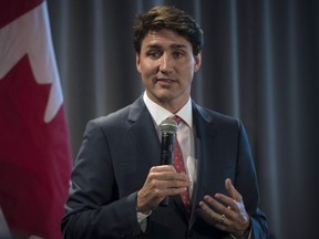 Prime Minster Justin Trudeau delivers remarks to supporters at a Liberal donor appreciation event in Toronto on Wednesday, March 27, 2019. THE CANADIAN PRESS/ Tijana Martin