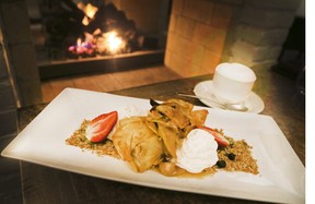 Indulge in a baked phyllo-wrapped cheesecake at The Pottery Restaurant located inside the Blue Mountain Inn. Veronica Henri/Toronto Sun