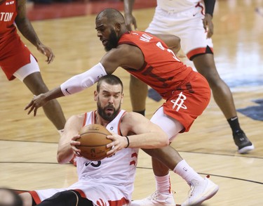 Toronto Raptors center Marc Gasol (33)on Tuesday March 5, 2019. The Toronto Raptors host the Houston Rockets at the Scotiabank Arena in Toronto, Ont. Veronica Henri/Toronto Sun/Postmedia Network