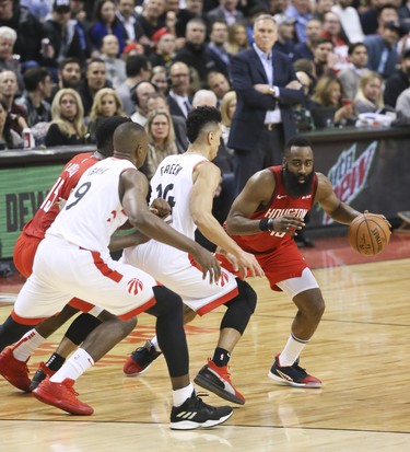 Houston Rockets guard James Harden (13)on Tuesday March 5, 2019. The Toronto Raptors host the Houston Rockets at the Scotiabank Arena in Toronto, Ont. Veronica Henri/Toronto Sun/Postmedia Network