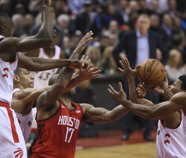 Raptors vs Houston on Tuesday March 5, 2019. The Toronto Raptors host the Houston Rockets at the Scotiabank Arena in Toronto, Ont. Veronica Henri/Toronto Sun/Postmedia Network