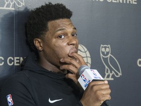 Raptors Kyle Lowry talks to the media on Monday. Lowry will need to put more than zero points in Game 2 against the Magic. Craig Robertson/Toronto Sun/Postmedia Network