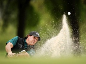 Phil Mickelson of the United States plays his third shot on the first hole in his match against Jason Day of Australia during the third round of the World Golf Championships-Dell Technologies Match Play at Austin Country Club on March 29, 2019 in Austin, Texas.