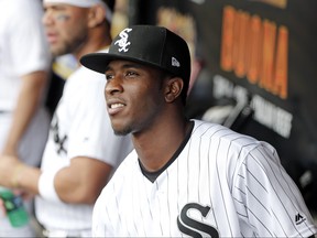Tim Anderson #7 of the Chicago White Sox looks on from the dugout before the start of a game against the Seattle Mariners at Guaranteed Rate Field on April 06, 2019 in Chicago, Illinois. (Photo by Nuccio DiNuzzo/Getty Images)