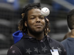 Toronto Blue Jays prospect Vladimir Guerrero Jr. is progressing in his rehab from injury. (AP PHOTO)