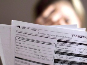 A tax return form is pictured in Toronto. (The Canadian Press)