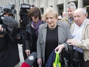 Mother of Dr. Elana Fric leaves 361 University Ave courthouse after Dr. Mohammed Shamji pleads to second degree murder on Monday April 8, 2019. (Craig Robertson, Toronto Sun)