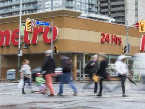 A Metro grocery store along Bloor St. E., near Spadina Ave., in Toronto, on  April 26, 2019. (Ernest Doroszuk. Toronto Sun)