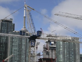 Skyscrapers under construction on April 23, 2019. (Veronica Henri, Toronto Sun)