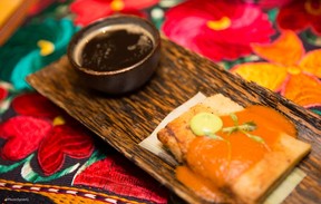 Tamale with atole, one of the many delicacies from Jalisco at Your Table. (Eduardo Gonzalez/PhotoSynerG)