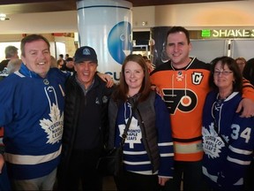 Mike Wilson, second from left, with Larry, Maryann, daughter April Kelly, who is expecting a new Leafs Nation member, along with Philly born hubby Adam Chesia.