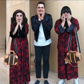 The son is on the right. This Thai mother and son have become viral hits for their matching outfits. INSTAGRAM