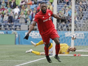 Toronto FC forward Jozy Altidore has largely carried the offence (with the help of Alejandro Pozuelo) since he returned to action in the second match of the MLS season. (AP)