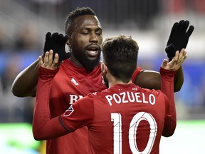 Toronto FC forward Jozy Altidore’s goals on Saturday were assisted by Alenjandro Pozuelo. In all three games he has played for TFC, Pozuelo has recorded at least one assist and has assisted on four of Altidore’s goals. (The Canadian Press)