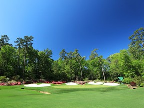 A general view of the 13th hole is seen during a practice round prior to the Masters at Augusta National Golf Club on April 9, 2019 in Augusta, Georgia. (David Cannon/Getty Images)