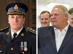 Brad Blair, left, and Ontario Premier Doug Ford.