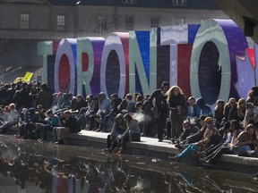 Cannabis lovers gather for 4/20 Toronto 2018 at Nathan Phillips Square on Friday, April 20, 2018. (Ernest Doroszuk/Toronto Sun/Postmedia Network)