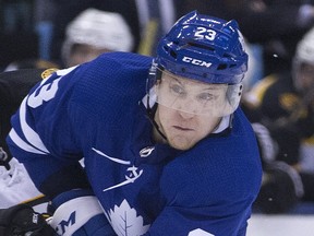 Toronto Maple Leafs defenceman Travis Dermott. (STAN BEHAL/Toronto Sun)