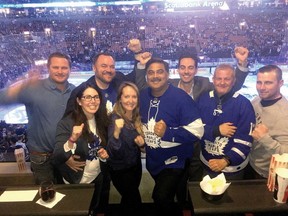 Fans enjoy the Leafs vs. Bruins game at Scotiabank Arena on Wednesday