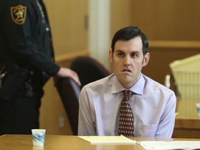 In this March 21, 2019 file photo, John Jonchuck appears before Judge Chris Helinger during his trial at the Pinellas County Criminal Justice Center in Clearwater, Fla.