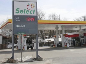 Gas prices in Kenora, Ont., jumped from $1.196 per litre to $1.349 per litre since last month after the federal carbon tax went into effect on April 1.