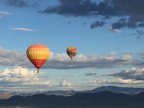 View of hot air balloons taken during a “flight” over the Sonoran Desert with Hot Air Expeditions. ROBIN ROBINSON/SPECIAL TO POSTMEDIA NETWORK