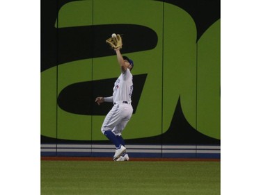 Toronto Blue Jays Randal Grichuk LF (15)makes an out in the first inning  in Toronto, Ont. on Friday April 26, 2019. Jack Boland/Toronto Sun/Postmedia Network