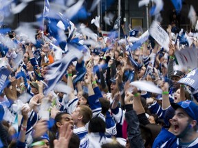 Blue and White mania took over Maple Leaf Square for Game 4 of the first-round playoff matchup between the Toronto Maple Leafs and Boston Bruins on Wednesday May 8, 2013. (Jack Boland / Toronto Sun)