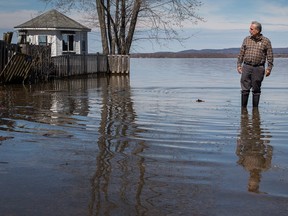 Councillor Eli El-Chantiry in the community of Constance Bay near the Ottawa River as residents anticipate rising water from the Ottawa River could possibly cause major flooding. (Wayne Cuddington/ Postmedia)
